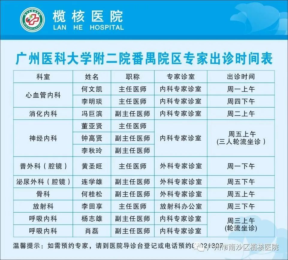 转发周知:广医二院专家门诊恢复开诊!榄核街坊看病不用跑远路